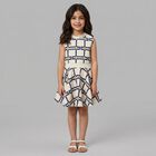 Girls Ivory Logo Sleeveless Dress, 1, hi-res