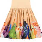 Girls Orange Parrot Dress, 1, hi-res