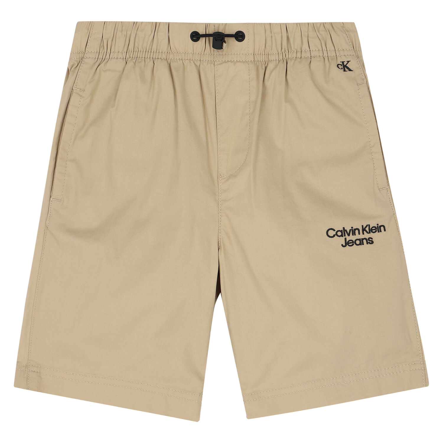 Boys Beige Logo Shorts, 1, hi-res