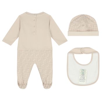 Beige Logo Baby Gift Set