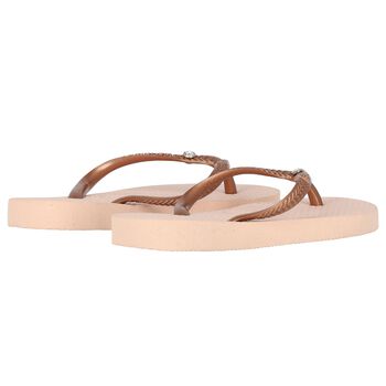 Girls Pink Logo Flip Flops