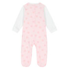 Baby Girls White & Pink Bunny Babygrow, 1, hi-res