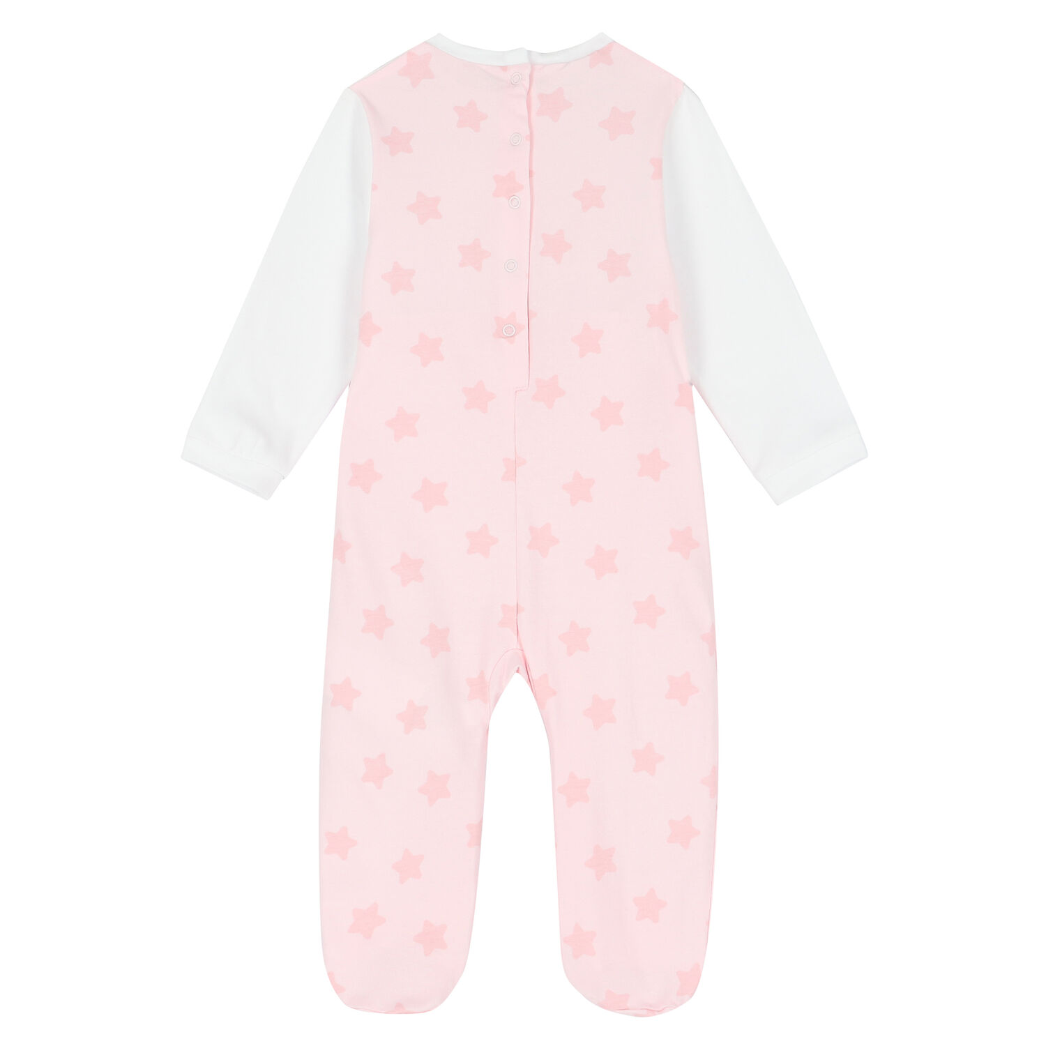 Baby Girls White & Pink Bunny Babygrow, 1, hi-res