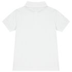 Boys White Logo Polo Shirt, 2, hi-res