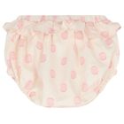 Baby Girls White Teddy bear Shorts Set, 1, hi-res