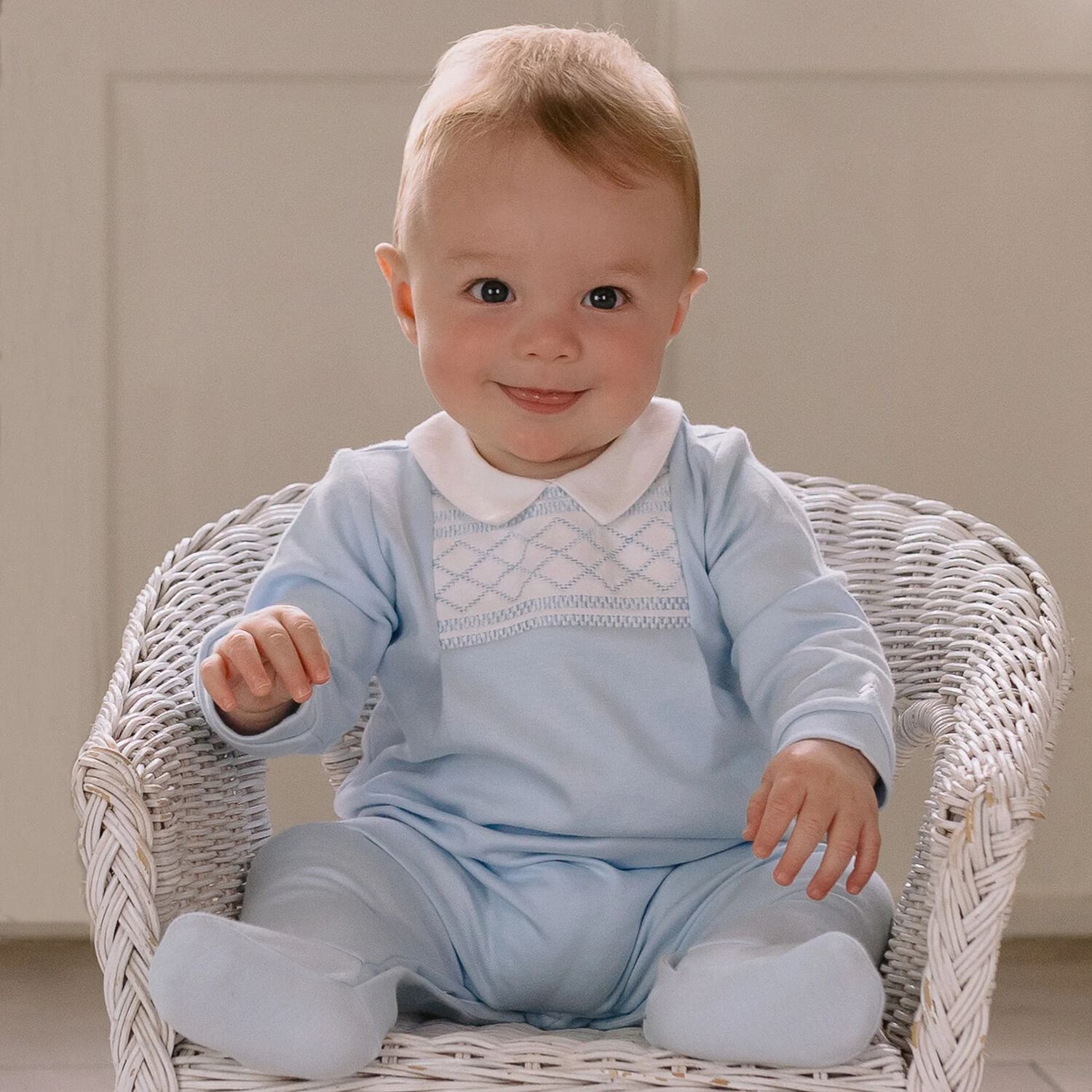 Baby Boys Blue Babygrow, 1, hi-res