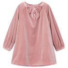 Girls Pink Sparkly Velour Dress, 2, hi-res