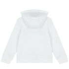 Boys White Logo Hooded Top, 1, hi-res