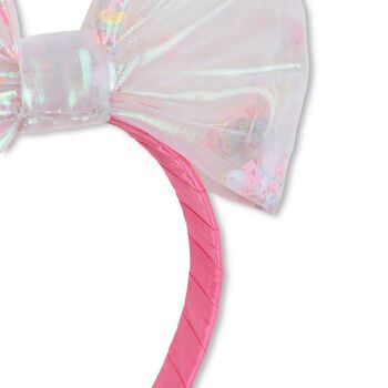 Girls Pink & Ivory Iridescent Headband