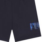 Boys Navy Blue Logo Shorts, 1, hi-res