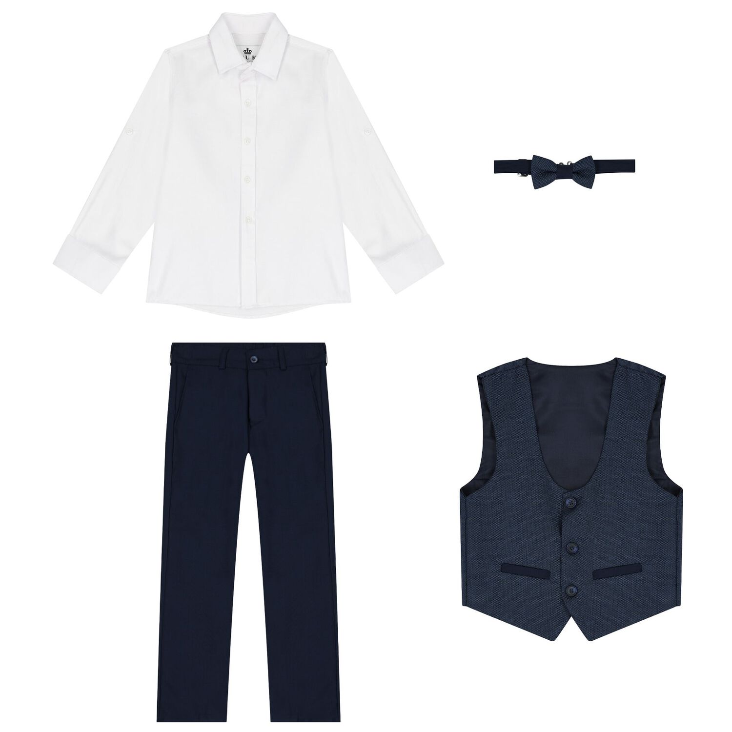 Boys Navy & White Suit Set, 1, hi-res image number null