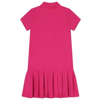 Girls Pink Logo Polo Dress