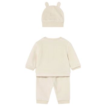Baby Boys Beige Animals Tracksuit Set
