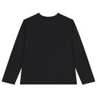 Black Logo Long Sleeve Top, 1, hi-res
