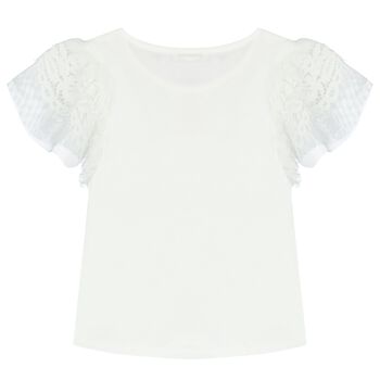 Girls White Lace Top