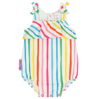 Baby Girls White Striped Bodysuit