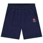 Girls Navy Blue Boke Flower Shorts, 1, hi-res