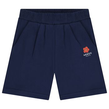 Girls Navy Blue Boke Flower Shorts