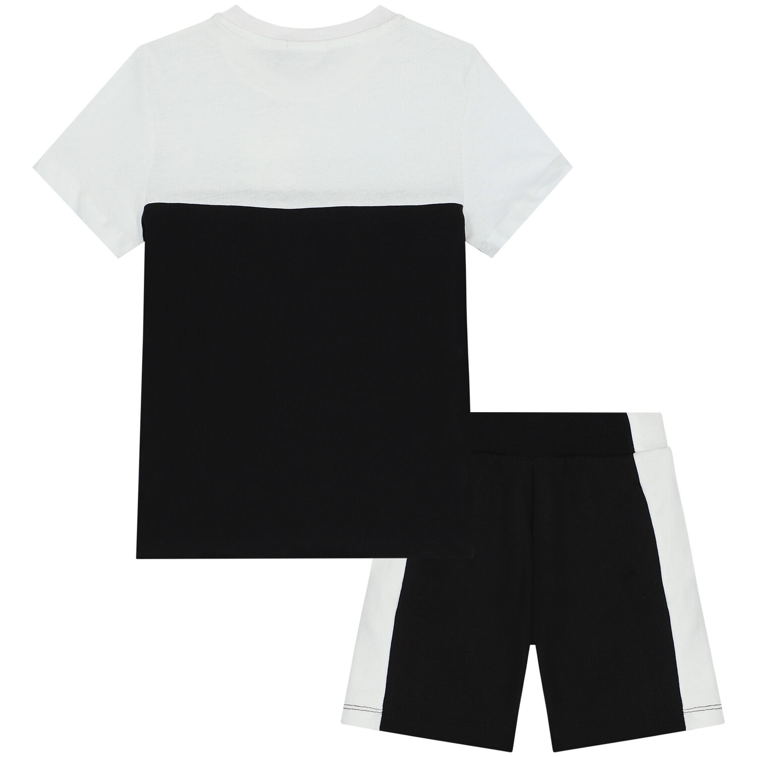 Boys Black & White Logo Shorts Set, 1, hi-res