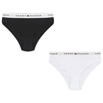 Girls Black & White Logo Knickers (2-Pack)