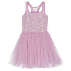 Girls Lilac Embellished Tulle Dress, 1, hi-res