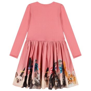Girls Pink Cat Dress