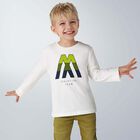 Boys White Logo Top, 1, hi-res