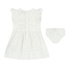 Baby Girls White  Broderie Anglaise Dress Set, 1, hi-res