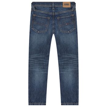 Boys Blue Denim Logo Jeans