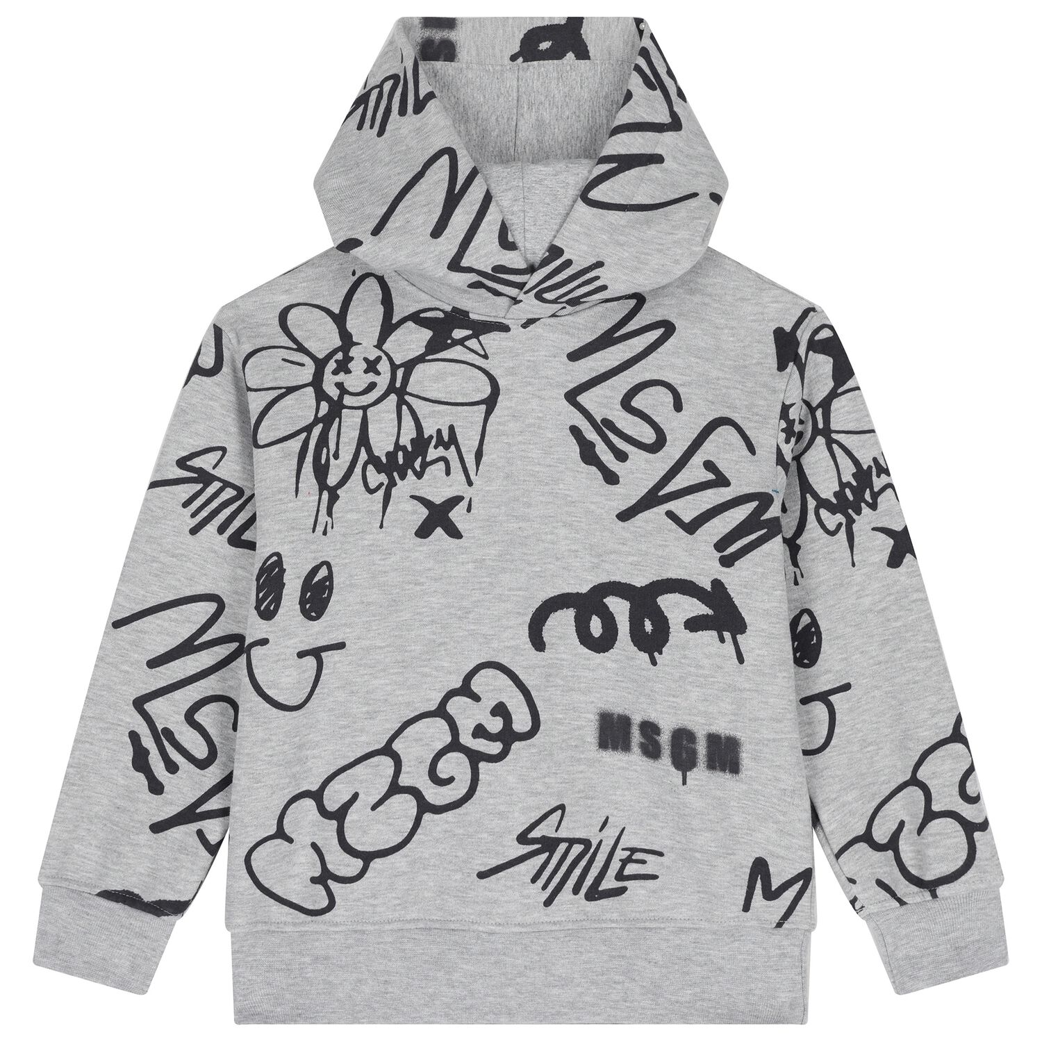 Boys Grey Logo Hooded Top, 1, hi-res image number null