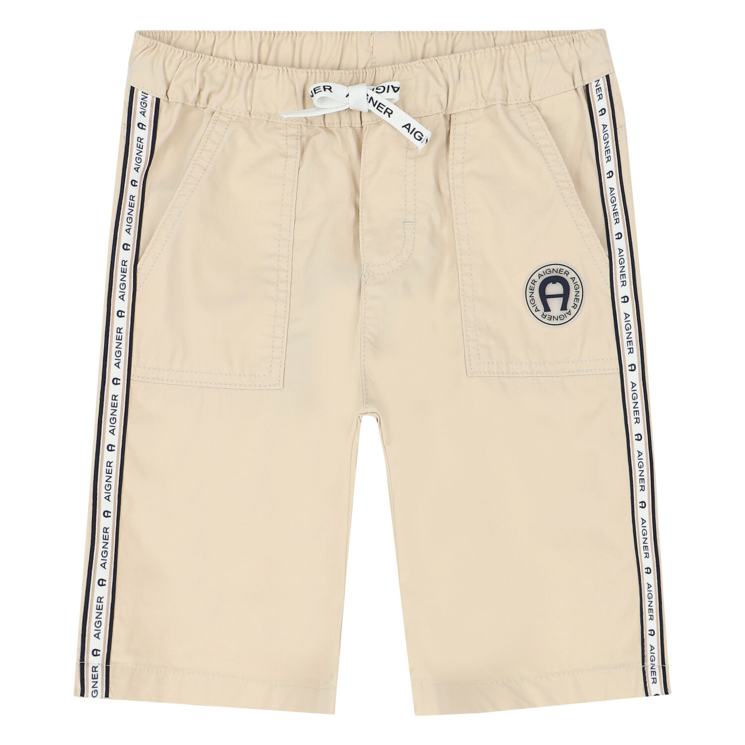 Boys Beige Logo Shorts, 2, hi-res image number null