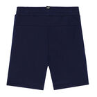 Boys Navy Logo Shorts, 1, hi-res