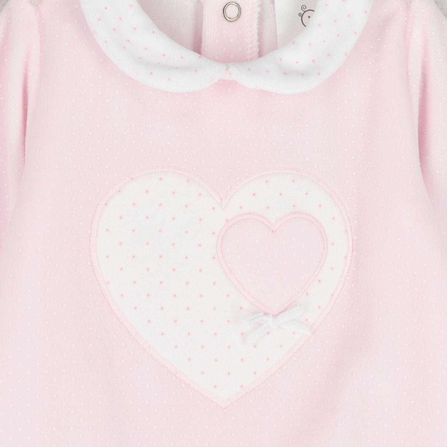 Baby Girls Pink Heart Babygrow, 1, hi-res