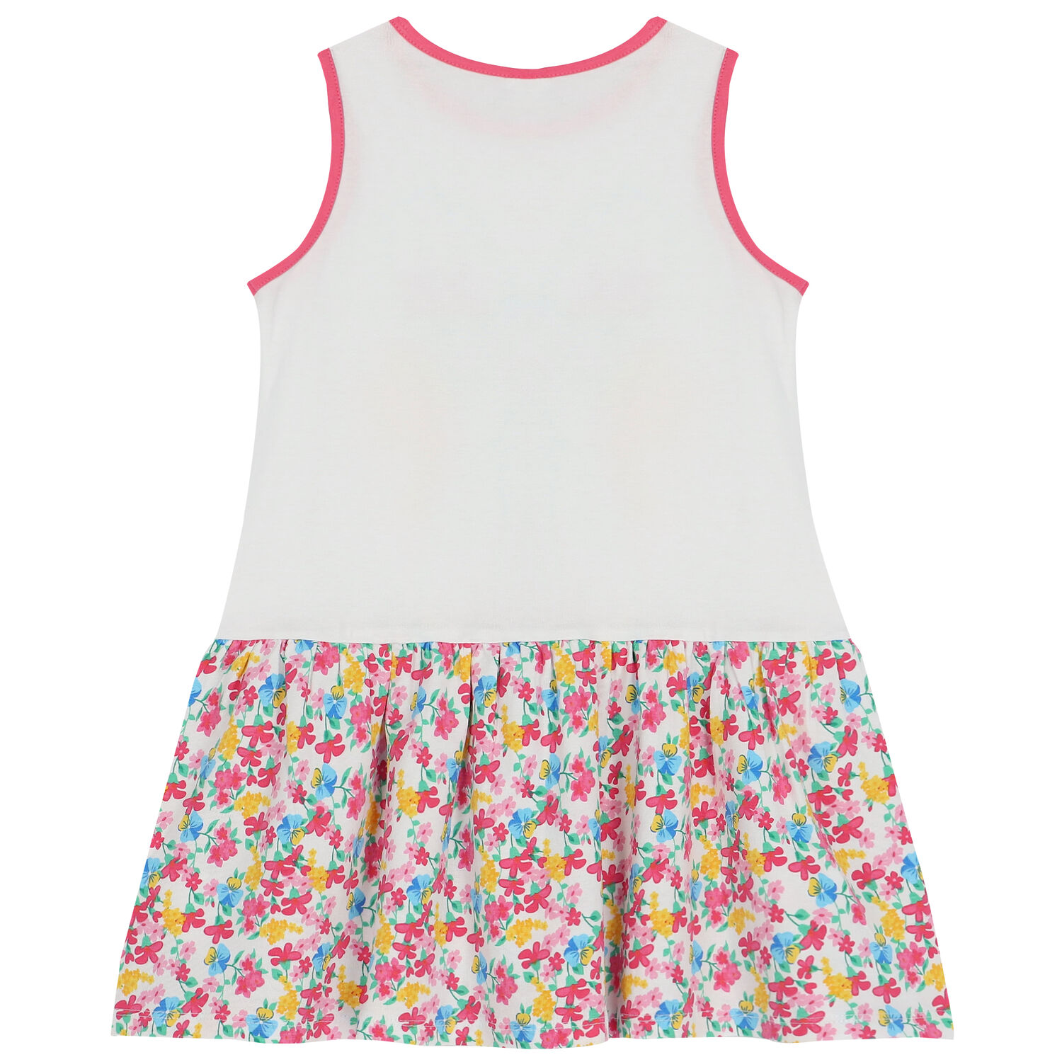 Girls White Floral Dress, 1, hi-res