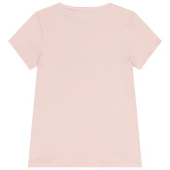 Girls Pink Teddy Bear Logo T-Shirt
