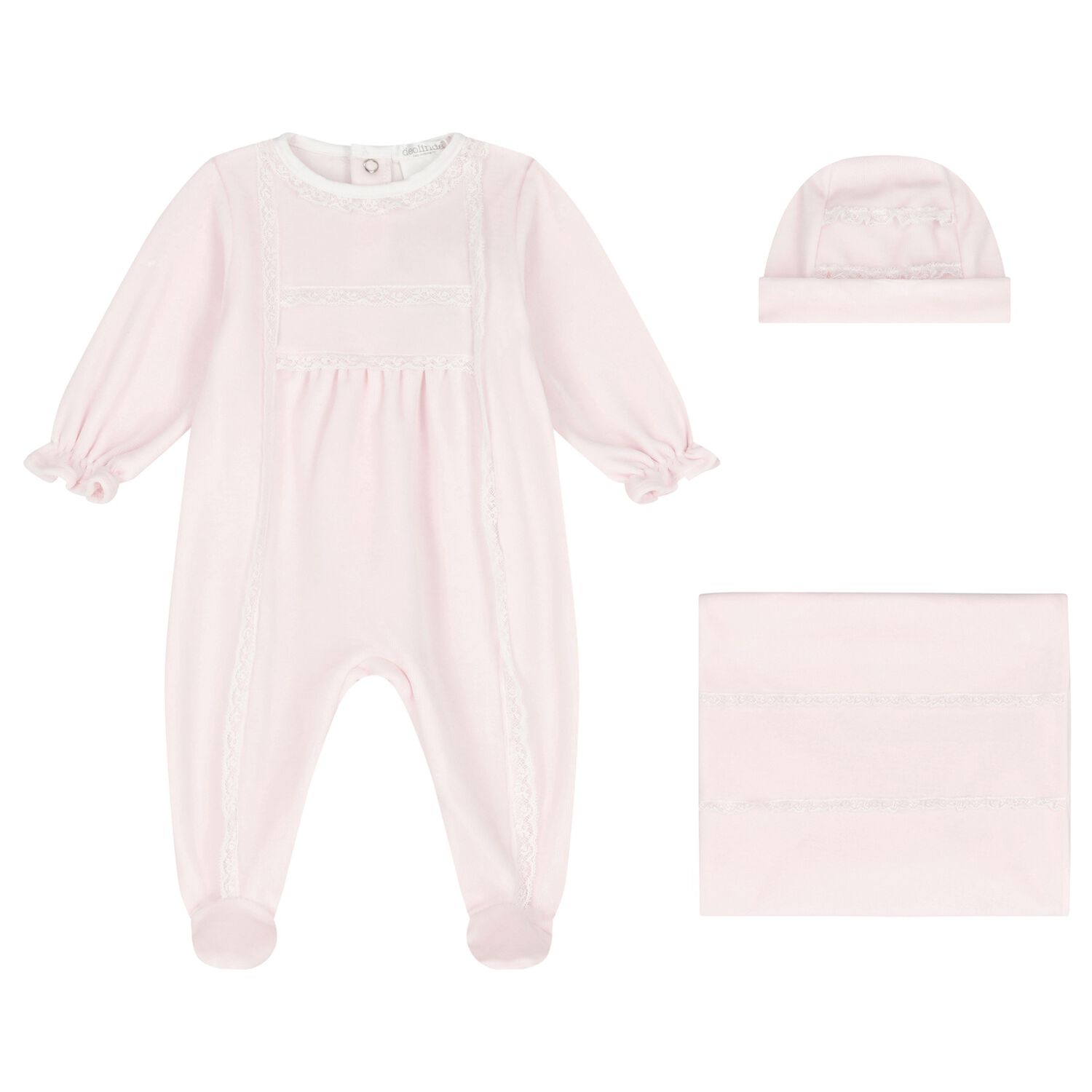 Baby Girls Pink Lace Babygrow Gift Set, 1, hi-res image number null