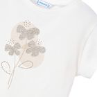 Girls White Cotton T-shirt, 1, hi-res