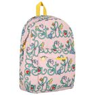 Girls Pink Floral & Logo Backpack, 1, hi-res