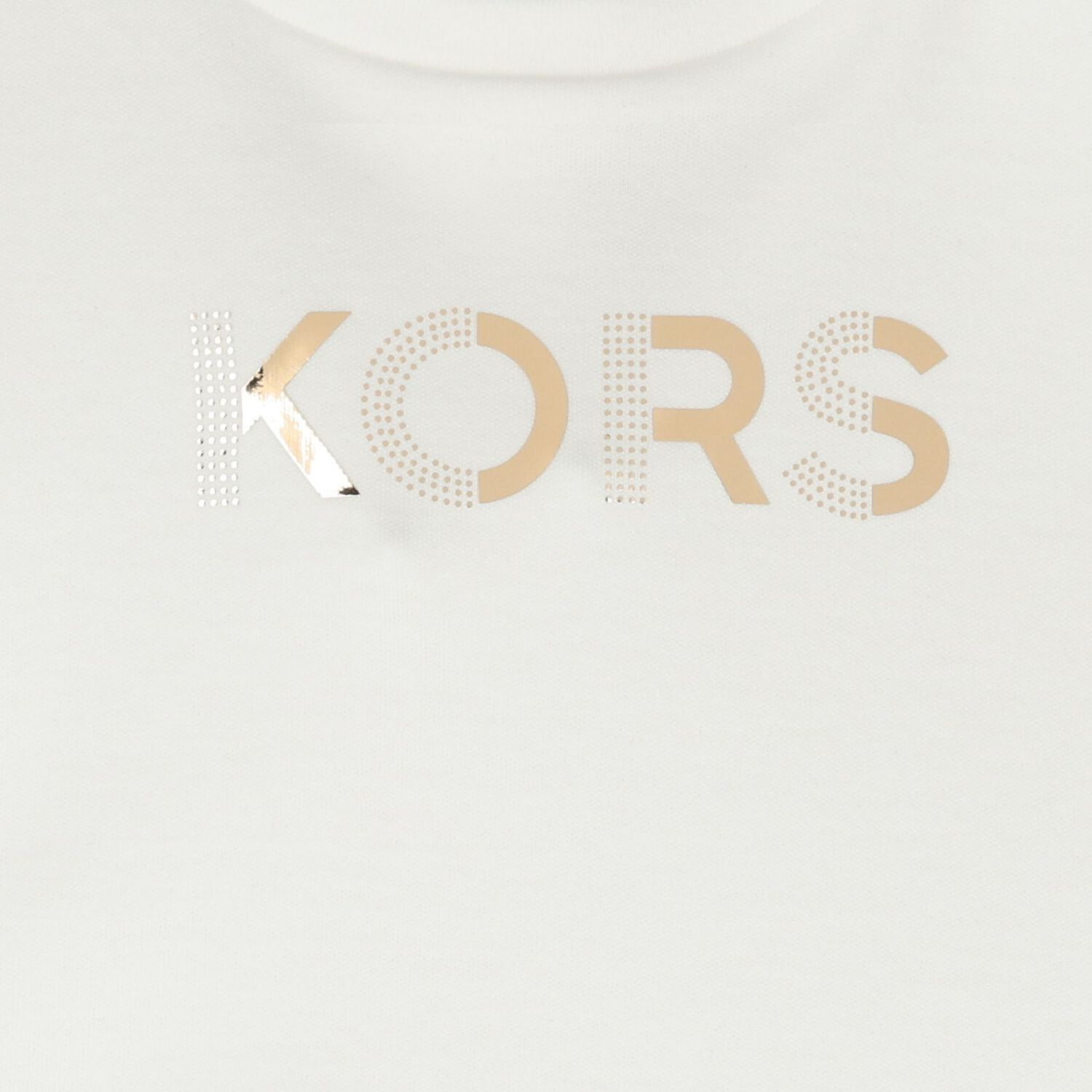Younger Girls White & Ivory Logo Dress, 1, hi-res