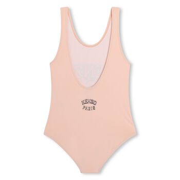 Girls Pink Varsity Tiger Swimsuit