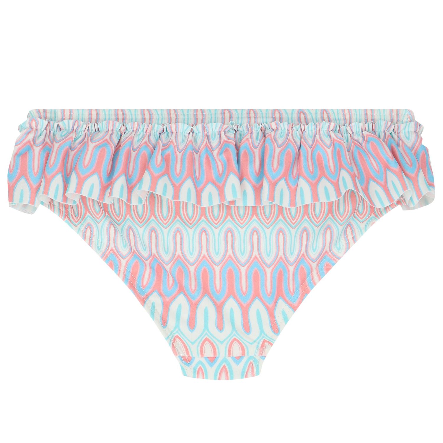 Girls Multi-Coloured Ruffled Bikini, 1, hi-res