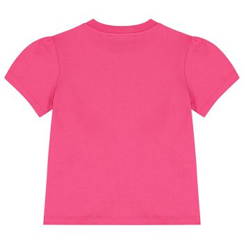 Girls Pink Rhinestone Logo Blouse