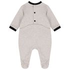 Baby Boys Grey & Black Logo Babygrow Set, 1, hi-res
