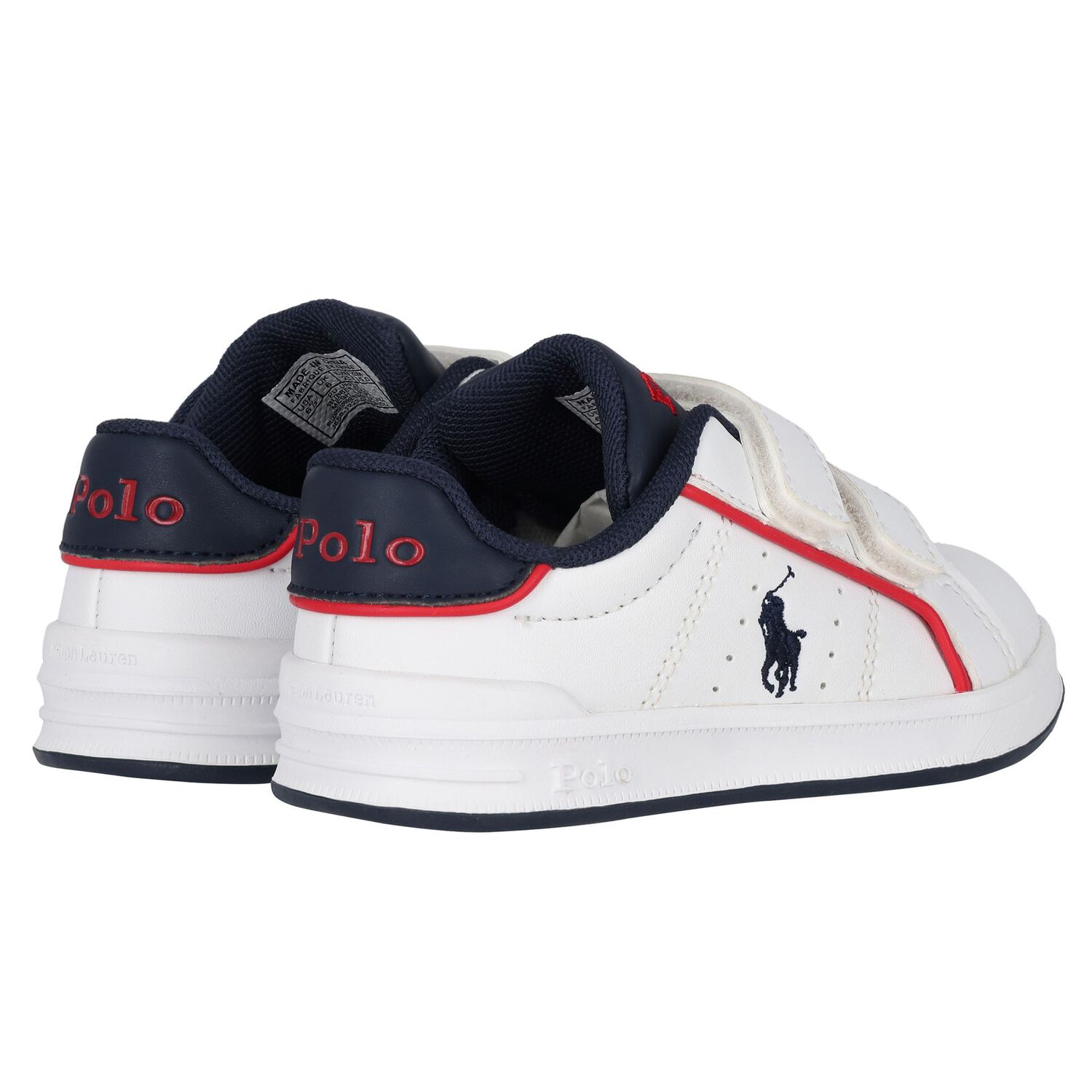 Younger Boys White Logo Trainers, 1, hi-res image number null