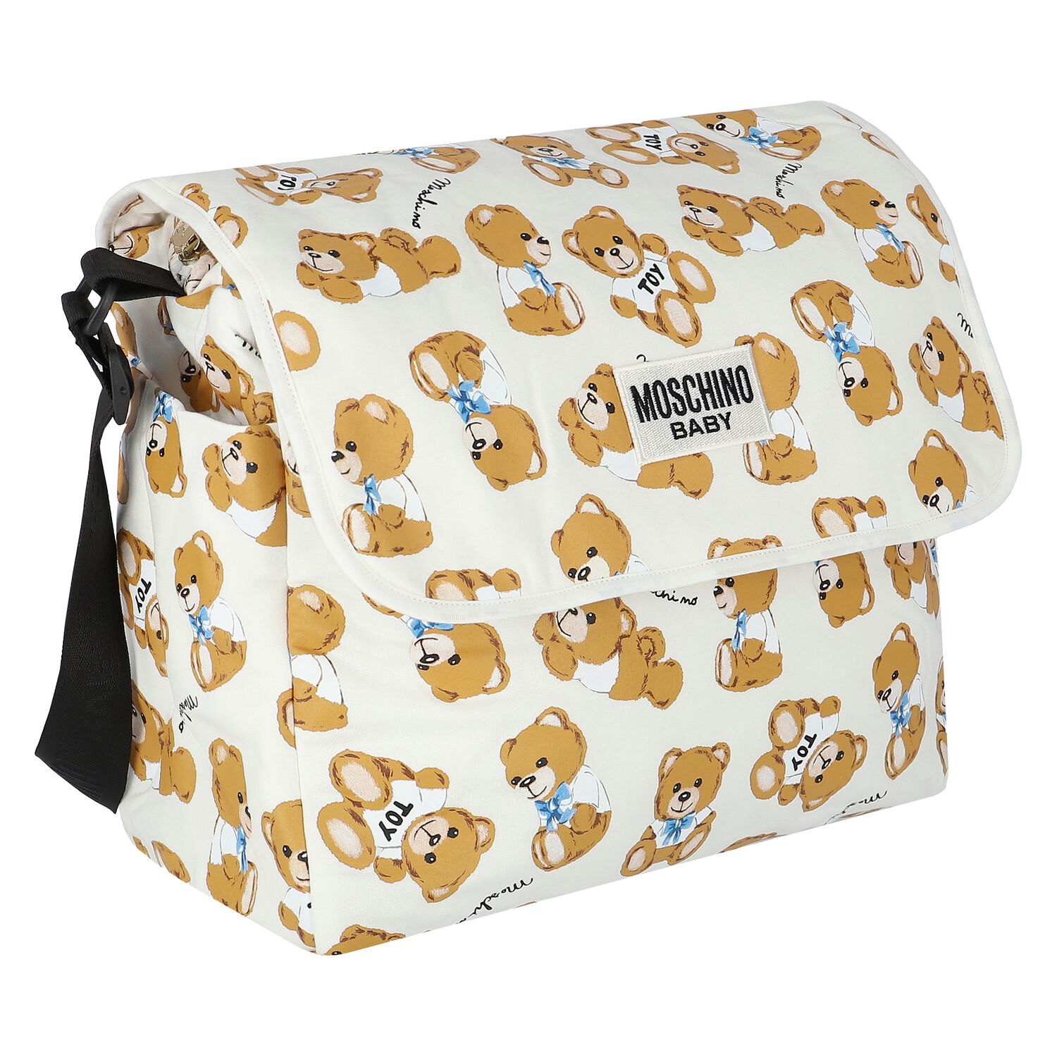 Ivory Teddy Logo Baby Changing Bag, 3, hi-res