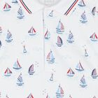 Baby Boys White Sailboat Romper, 1, hi-res