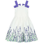 Girls White & Purple Lavender Dress, 1, hi-res