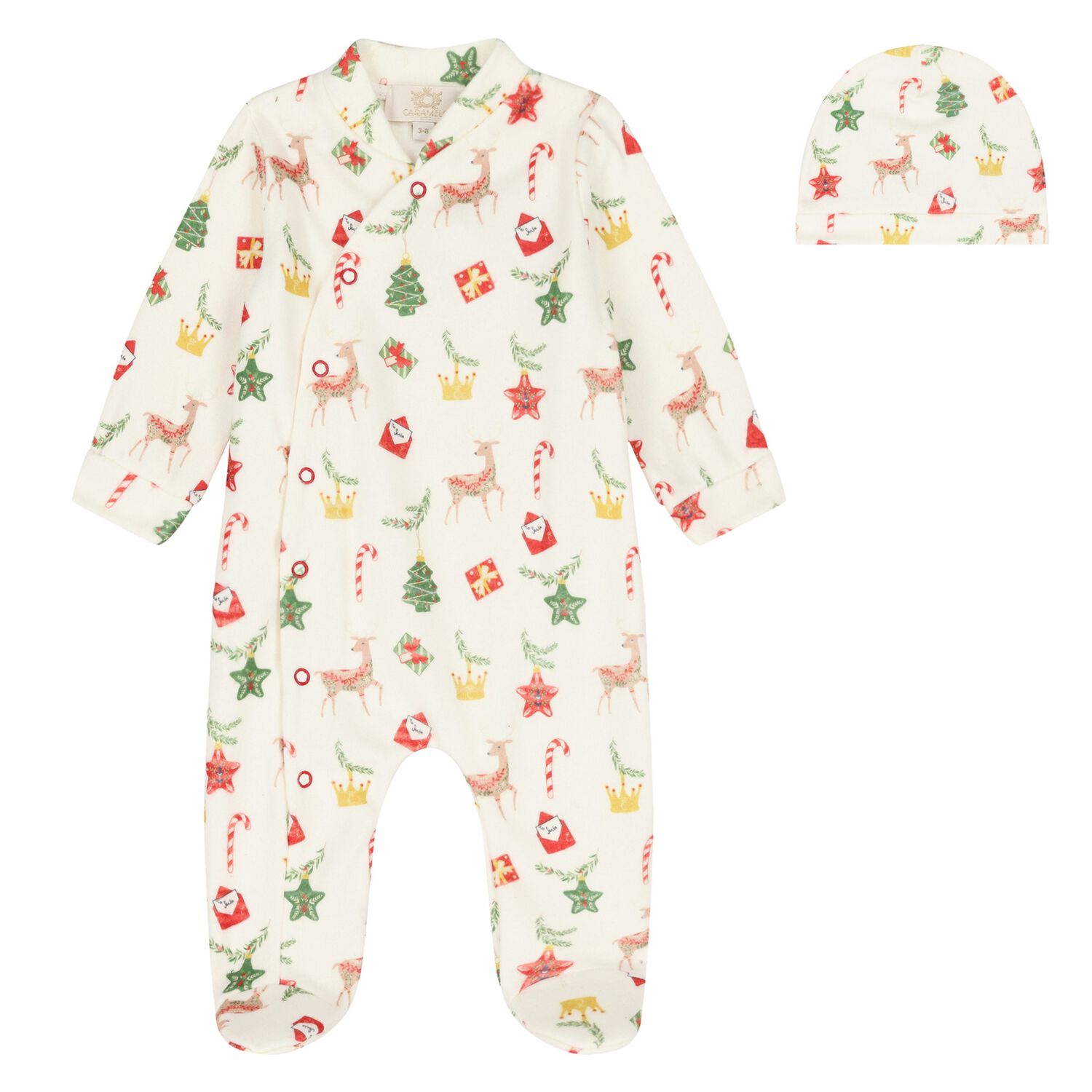 Baby Boys Ivory Festive Babygrow Set, 1, hi-res