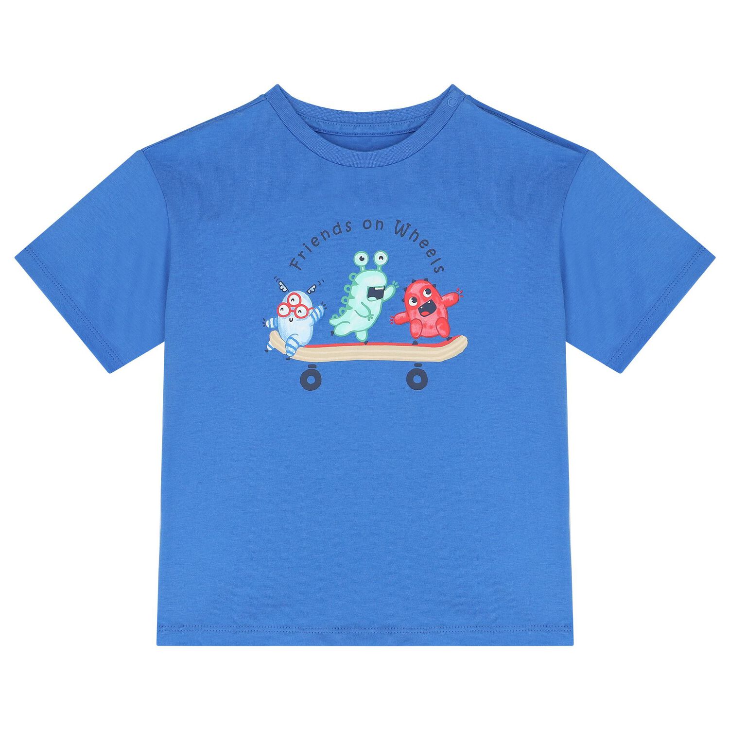 Younger Boys Blue & White T-Shirts ( 2-Pack ), 1, hi-res