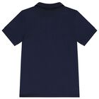 Boys Navy Blue Logo Polo Shirt, 2, hi-res